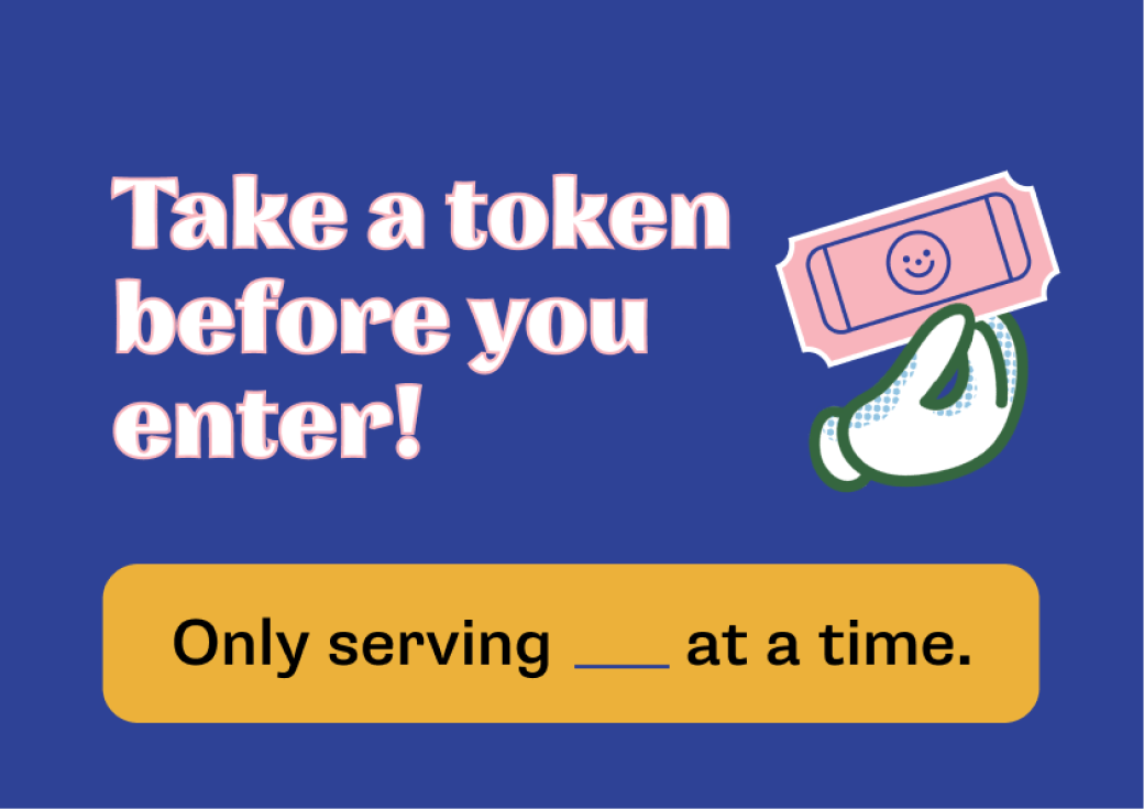 Tokens for counting customers (poster A4)